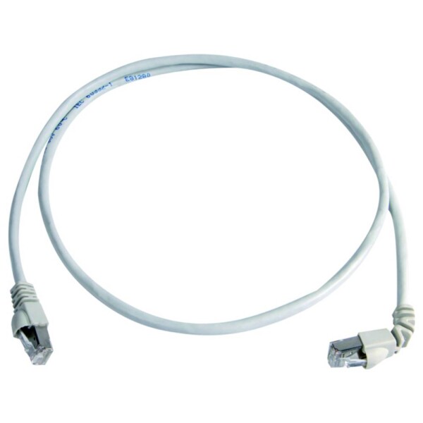 Telegärtner 100008010 RJ45 síťové kabely, propojovací kabely CAT 6A S/FTP 0.5 m šedá samozhášecí, S průchodkou chránící proti zlomení 1 ks