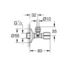 GROHE - Universal Rohový ventil, chrom 22037000