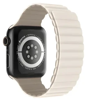 Devia Nature Silicone Magnetic Stardust White / Řemínek pro Apple Watch / 40/41/42mm (6942297104402)