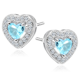 LUNICA Stříbrné náušnice POMNĚNKOVÉ SRDCE 0035 Ag 925; ≤2,1 g.