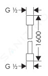 AXOR - Sprchové hadice Sprchová hadice 1600 mm, matná černá 28286670