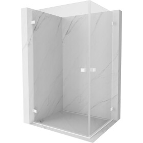 MEXEN/S - Lunar-B Duo sprchový kout dveře křídlové 90 x 85, transparent, bílá 832-090L-085P-20-00