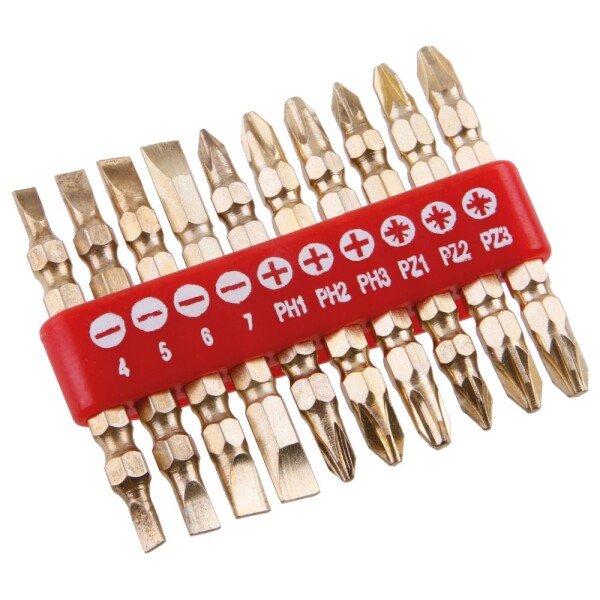 LEVIOR 18440 Sada bitů, oboustranné, 10ks, CrV TiN