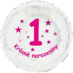 Krásné 1. narozeniny fóliový balónek kruh pro holky Balonky.cz Krásné 1. narozeniny fóliový balónek kruh pro holky Balonky.cz