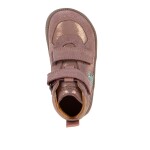 Dívčí celoroční kožené kotníkové barefoot boty LOOP HIGH-TOPS PINK/GOLD Froddo G2110157-5 - 33
