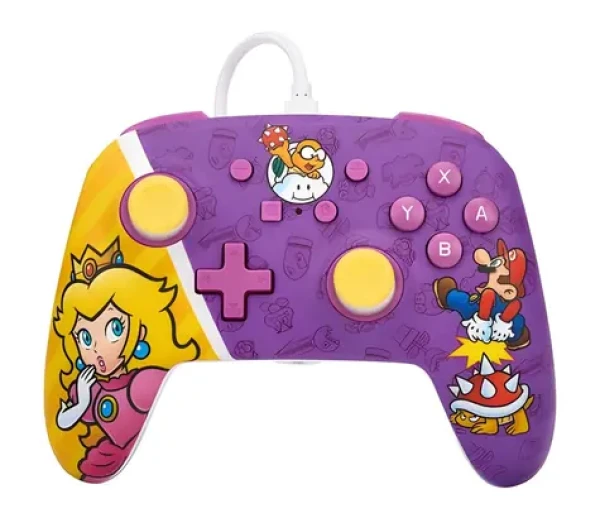PowerA Enhanced Wired Controller - Princess Peach Battle / Herní ovladač / drátový / Nintendo Switch (NSGP0092-01)