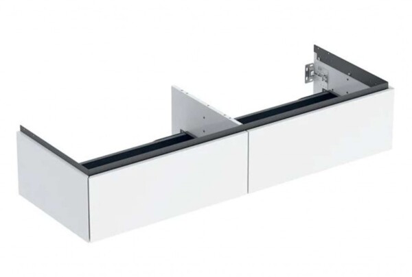 GEBERIT - ONE Umyvadlová skříňka, 133x27x47 cm, 2 zásuvky, lesklá bílá 505.076.00.1