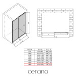 CERANO - Sprchové posuvné dveře Varone POINT L/P - 6 mm - černá matná, grafitové sklo - 160x195 CER-8050BD7558