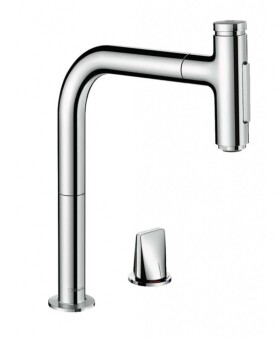 HANSGROHE - M71 Dřezová baterie M7120-H200 s výsuvnou sprškou, 2-otvorová instalace, sBOX, chrom 73818000