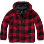Brandit Bunda dětská Kids Teddyfleece Jacket Hooded červená | černá 122/128