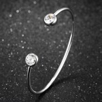Pevný bangles náramek Iva Gold - ocel, zirkon, Zlatá