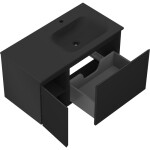 MEXEN/S - Orio koupelnová skříňka 90 cm s umyvadlem Vela pravá, 1S, 1D, černá mat 91A13-09047-3-BBFF71-W23P71