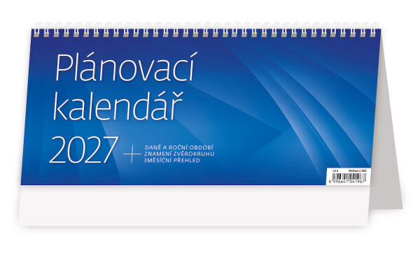Stolní kalendář 2027 Helma Plánovací MODRÝ