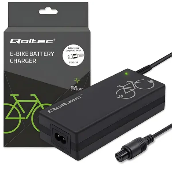 Nabíječka pro elektrokolo 36V/42V / Nabíječka / 2A / GX12-3Pin / vč. napájecího kabelu (52619)