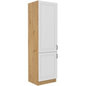 Vysoká skříňka pro vestavnou lednici Stilo 60 LO-210 2F Barva korpusu: Dub artisan, Barva dvířek: Bílá