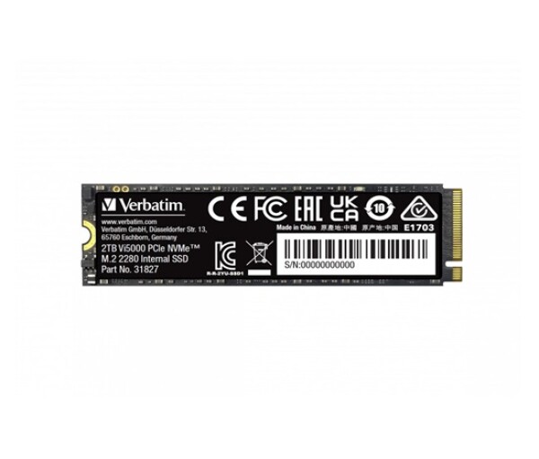 VERBATIM SSD Vi5000 Internal PCIe NVMe M.2 SSD 2TB , W 4300/ R 5000 MB/s EDF_714304