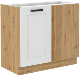 Spodní rohová skříňka Luna 105 ND 1F BB Barva korpusu: Dub artisan, Barva dvířek: Bílá