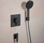 HANSGROHE - FixFit Fine E Nástěnné kolínko, kartáčovaný černý chrom 28883340