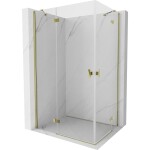 MEXEN/S - Mist H Duo sprchový kout dveře křídlové 80 x 85, transparent, zlato 8A5-080L-085P-50-00