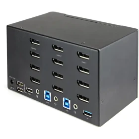 StarTech 2-Port Quad Monitor DisplayPort KVM / KVM přepínač / 4K 60Hz HDR / DP 1.2 / USB 3.0 hub (SV231QDPU34K)