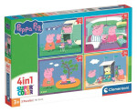 Puzzle Prasátko Peppa na cestách 4v1 (12+16+20+24 dílků)