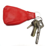 Kožená malá klíčenka,pytlík, Felipp, červená