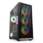 Sharkoon VK4 ARGB černá / ATX / 2x USB-A 3.0 / 4x 120mm RGB / bez zdroje / průhledná bočnice (4044951044115)