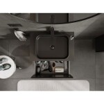 MEXEN/S - Rivel koupelnová skříňka pod umyvadlo 70 cm s deskou, 1 šuplík, reliéf , černá mat 91A20-07047-1-BFC71