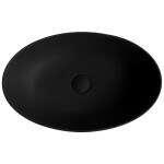 CERANO - Umyvadlo z litého mramoru Gaia - na desku - černá matná - 55x35 CER-WB12B