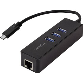 LogiLink USB 3.0 adaptér [1x USB 3.0 zástrčka C - 1x RJ45 zásuvka, USB 3.2 gen. 1 zásuvka A] USB-C 3-Port Hub with Gigabit Ethernet - LogiLink UA0283