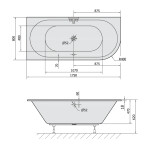 POLYSAN - VIVA L SLIM asymetrická vana 175x80x47cm, bílá 70119S