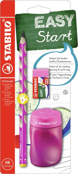 STABILO EASYgraph školní set - růžový L s ořezávatkem a pryží