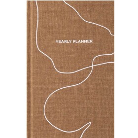 New Mags Nedatovaný diář Yearly Planner Almond, hnědá barva, papír