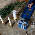 Georg Jensen Pozlacený svícen Classic Pillar Star, zlatá barva, kov