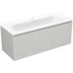 MEXEN/S - Rivel koupelnová skříňka 120 cm s umyvadlem Vela, 1 šuplík, reliéf , šedá mat/bílá mat 91A20-12047-1-BF62-W23M01