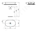 IDEAL STANDARD - Ipalyss Umyvadlo na desku, 600x380 mm, bez přepadu, matná bílá E1396V1