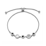 Ocelový náramek Casia - chirurgická ocel, římské číslice, Stříbrná Nastavitelná