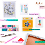 Antistresové omalovánky TSvetnoy TSvetnoy, LC016e, Diamond painting - diamantové malování, 20 x 30 cm, Medvídek na měsíci