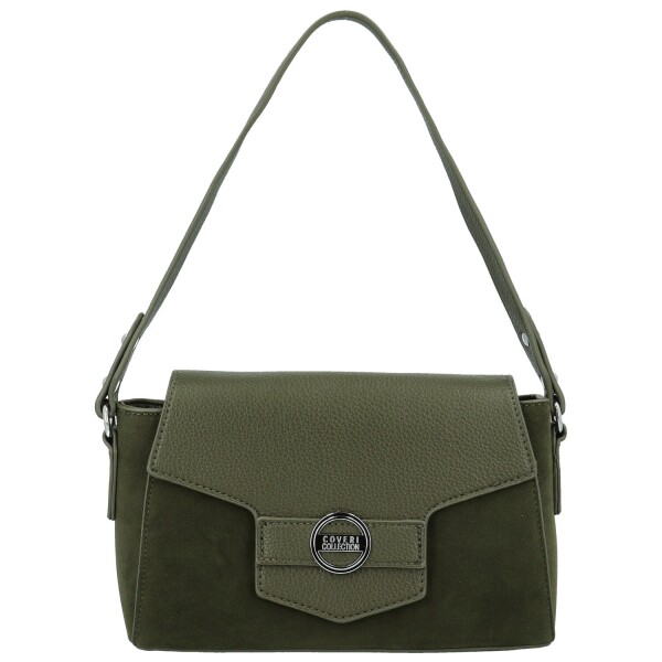 Módní dámská koženková kabelka na rameno Harper, tmavě zelená