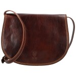 Prostorná dámská kožená crossbody taška Melinda, hnědá
