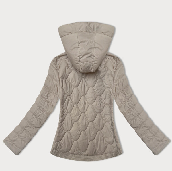 Krátká béžová dámská prošívaná bunda J Style (16M9239-62) odstíny béžové L (40)