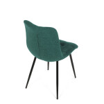 Židle jídelní, zelená látka, černý kov