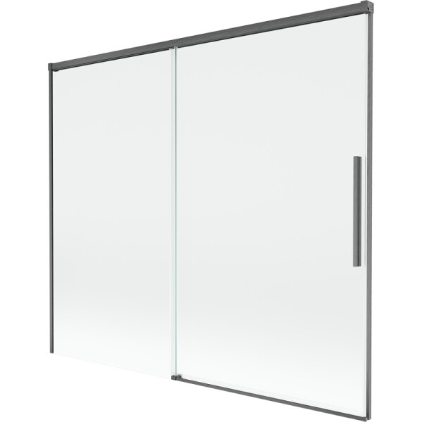 MEXEN/S - Rox vanová zástěna 2-křídlová posuvná 180 x 150, transparent, grafit kartáčovaná 8C9-180-001-66-00