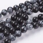 Přírodní vločkový obsidián - ∅ 8 mm - 1 ks