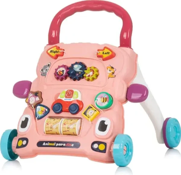 CHIPOLINO Chodítko interaktivní Funny Animals Pink / od 6 měsíců (160418)