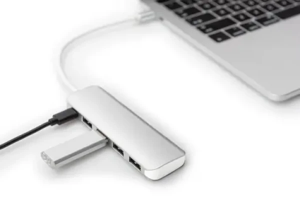 Digitus DA-70242-1 stříbrná / USB rozbočovač / USB-C / 4 porty / USB 3.0 / PD (DA-70242-1)