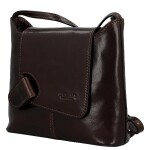 Luxusní dámská kožená crossbody kabelka Jessie, tmavě hnědá