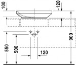 DURAVIT - DuraStyle Umyvadlo na desku, 60x38 cm, bez přepadu, WonderGliss, bílá 03496000001