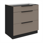 Spodní skříňka Aria 80 D 3S BB - Premium Box Barva korpusu: Bílá, Barva dvířek: WH - Crystal white AFM