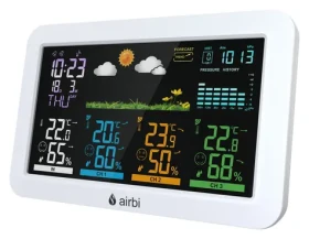 Airbi HOME / Vnitřní jednotka meteostanice / 433 MHz / max. 3 čidla / USB-C